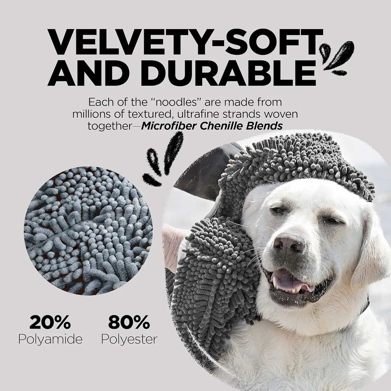Pet Dog Towel Super Absorbent Microfiber Towel with Hand Pockets Quick Dry Shammy Towel Dog Bathing Supplies Machine Washable M250118