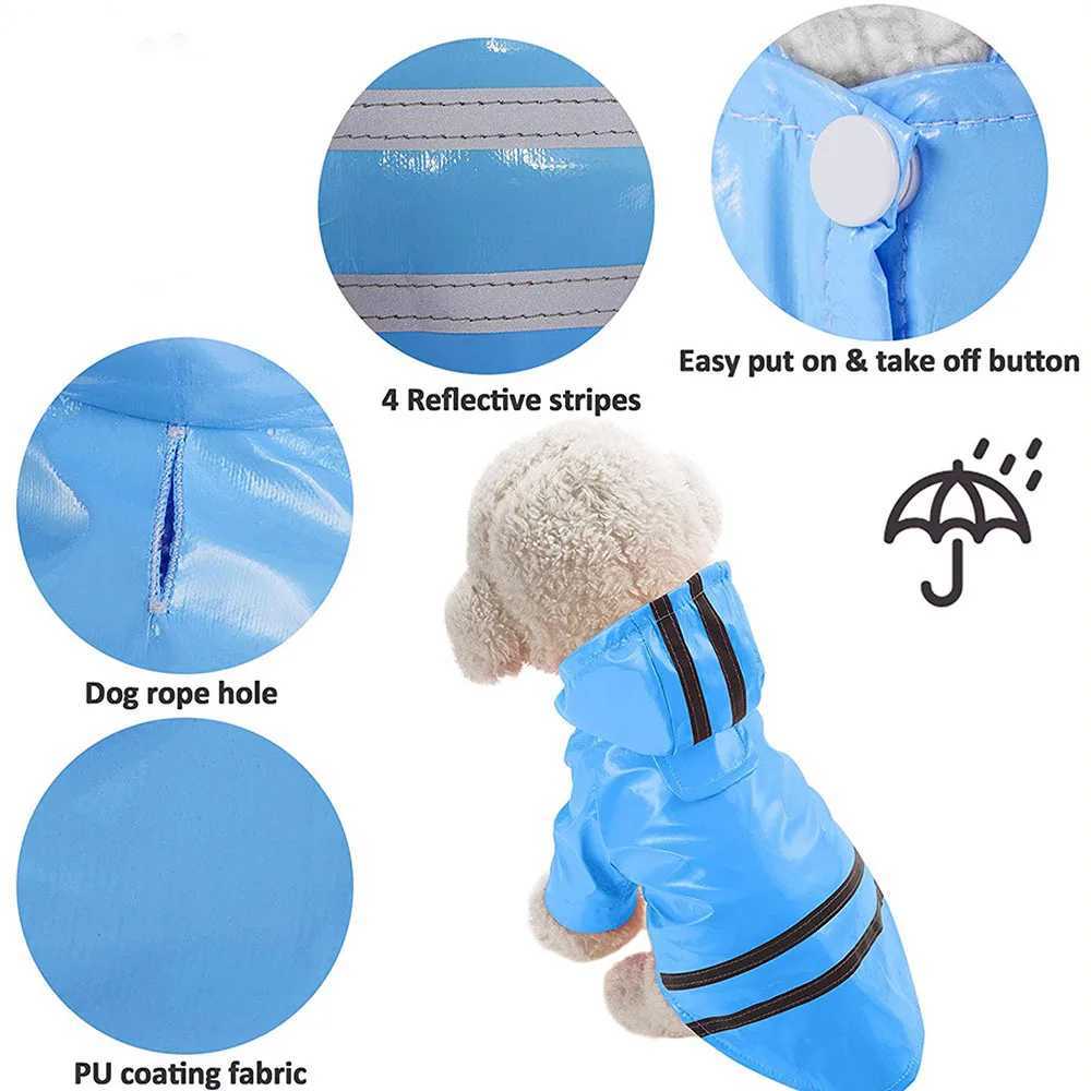 Dog Rain Coat Pet Rain Jacket Waterproof Reflective Puppy Poncho Lightweight Pet Raincoat with Leash Hole Cat Small Dog RainwearXJ250121