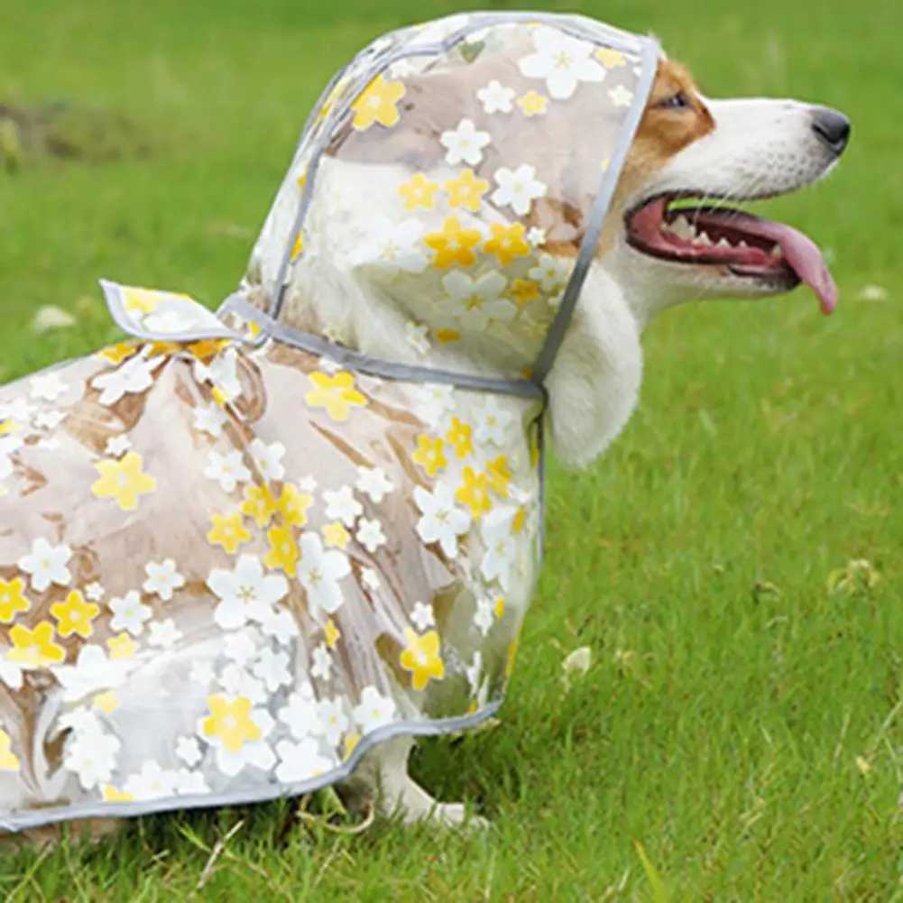 Dog Raincoat Innovative Meticulous Workmanship Pet Raincoat Clear Floral Print Dog Rain Jacket for PuppiesXJ250121