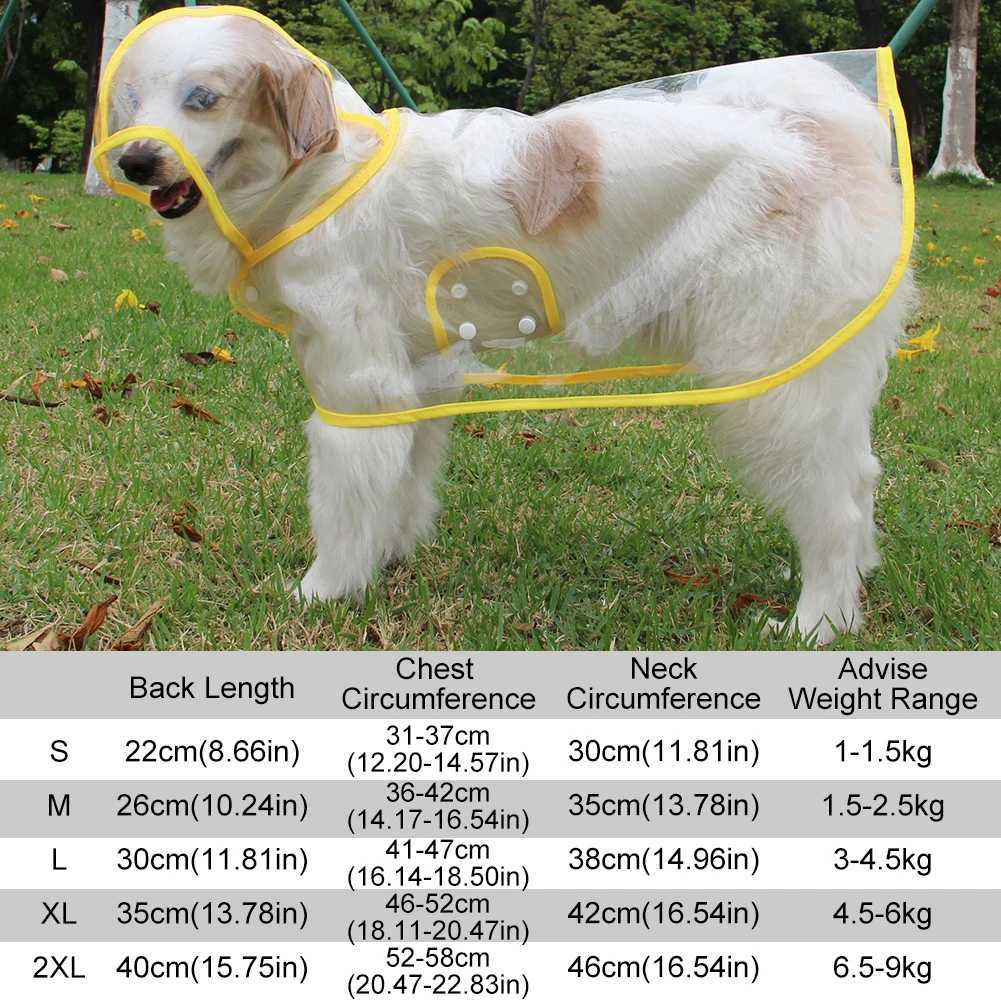 Pet Supplies Dog Raincoat Waterproof New Transparent Plastic Fashion Poncho Personalized Color Edge Costumes for Large DogsXJ250121