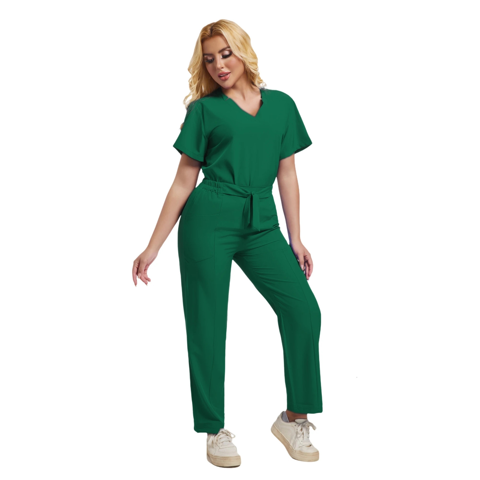 Multicolor Surgery Uniform Short Sleeve Top Pocket Pant Nursing Uniform Pet Shop Workwear Doctor Nurse Clothes Scrub Set 250122