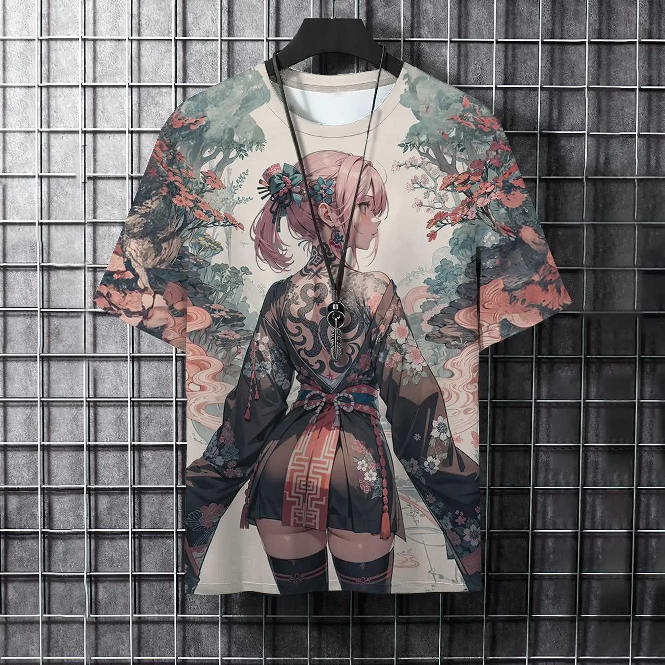 Summer Men Fashion Cool Samurai Tattoo graphic t shirts Trend Casual harajuku streetwear 3D Printed Hip Hop O-neck Tees TopsXJ250117