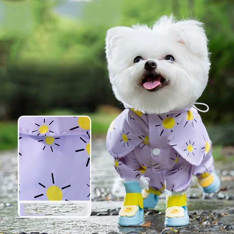 Waterproof Pet Hooded Rain Poncho Pet Puppy Dog Raincoat Colourful Sun Poncho Model Outdoor Walking Dog Rainy ShenqiXJ250121