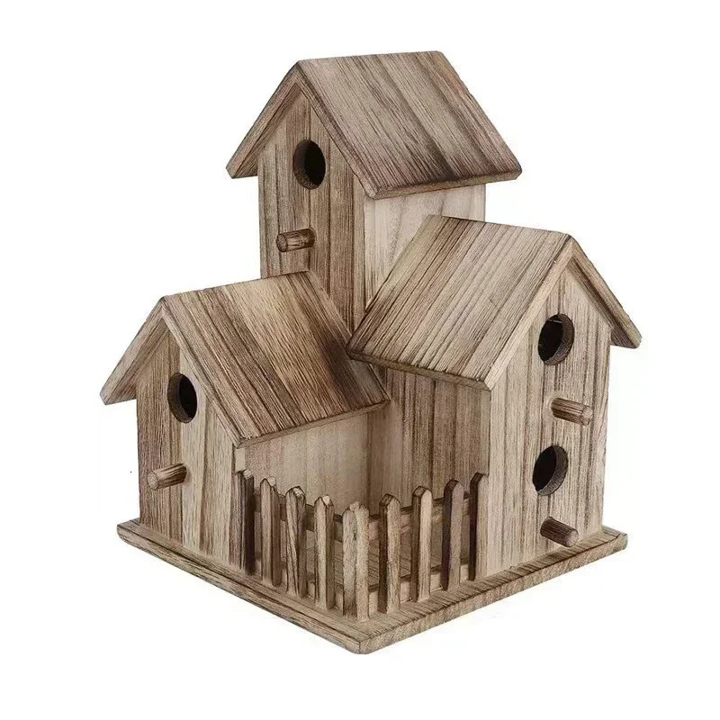 Wild Wooden Bird House Outdoor Garden Courtyard Creative Bird Rest Nest Mountable Nesting Box Bird Breeding Box 250121
