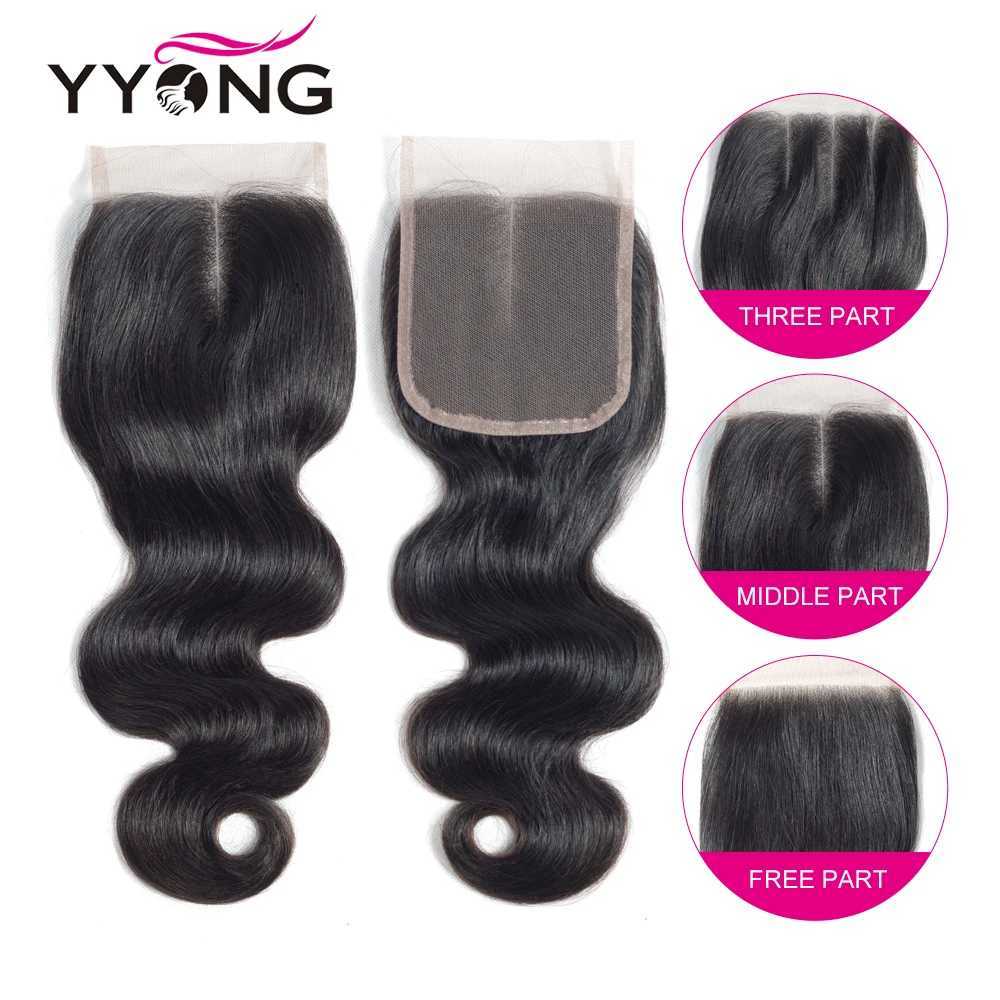 Yyong Body Wave Bundles With Clo Brazilian Hair Weave 3/4 Bundles With Lace Clo 4x4 Remy Human Hair Bundles With CloXJ250120
