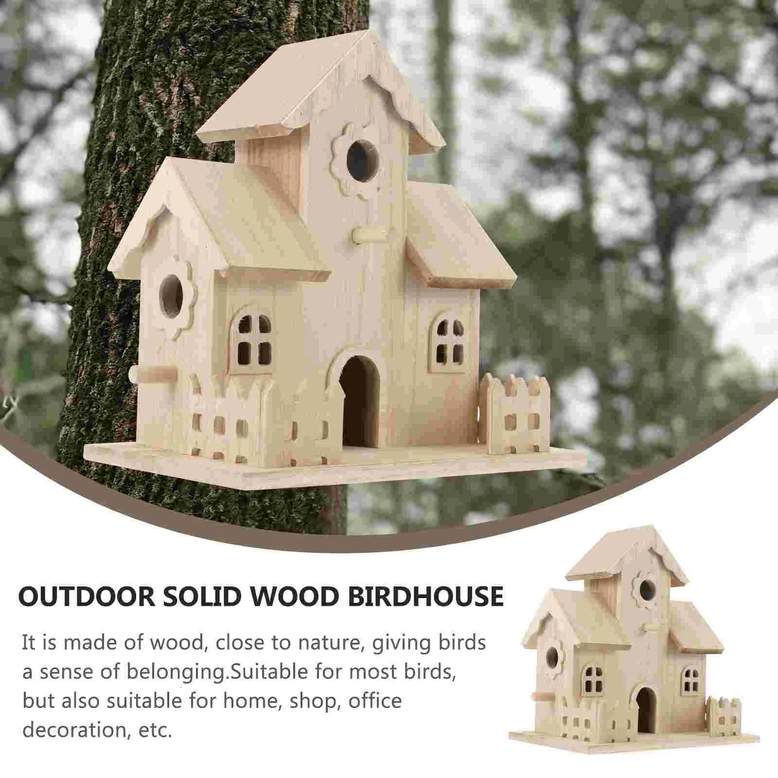 Wooden Bird House Pet Bird Nest Hanging Sleeping Nest Bird Nest Box Garden Decor Wooden Bird Nest Decoration 250121