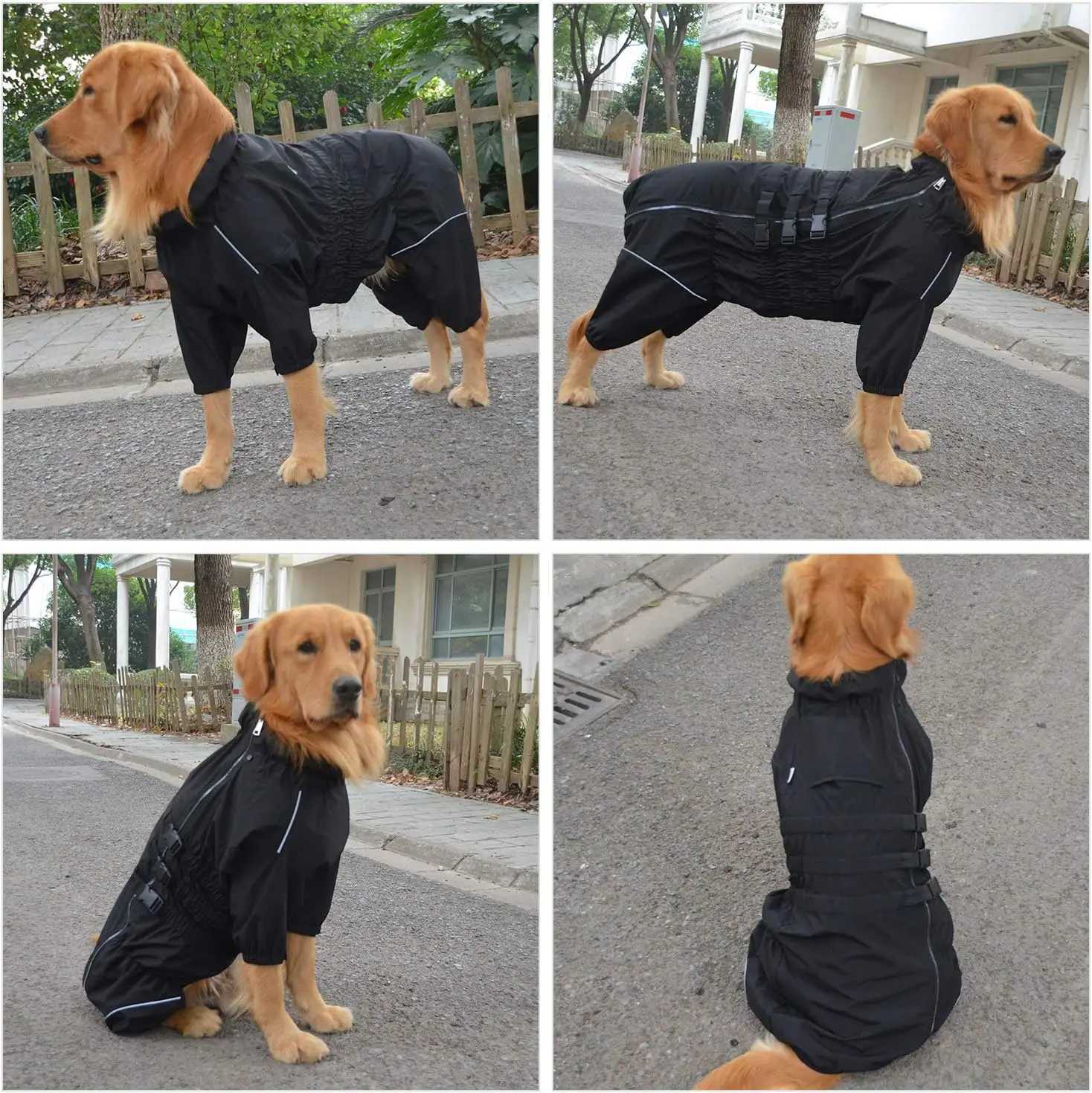 ATUBAN Waterproof Jacket Lightweight Reflective Safety Dog Raincoat Windproof Snow-Proof Dog Vest for Small Medium LargeXJ250121