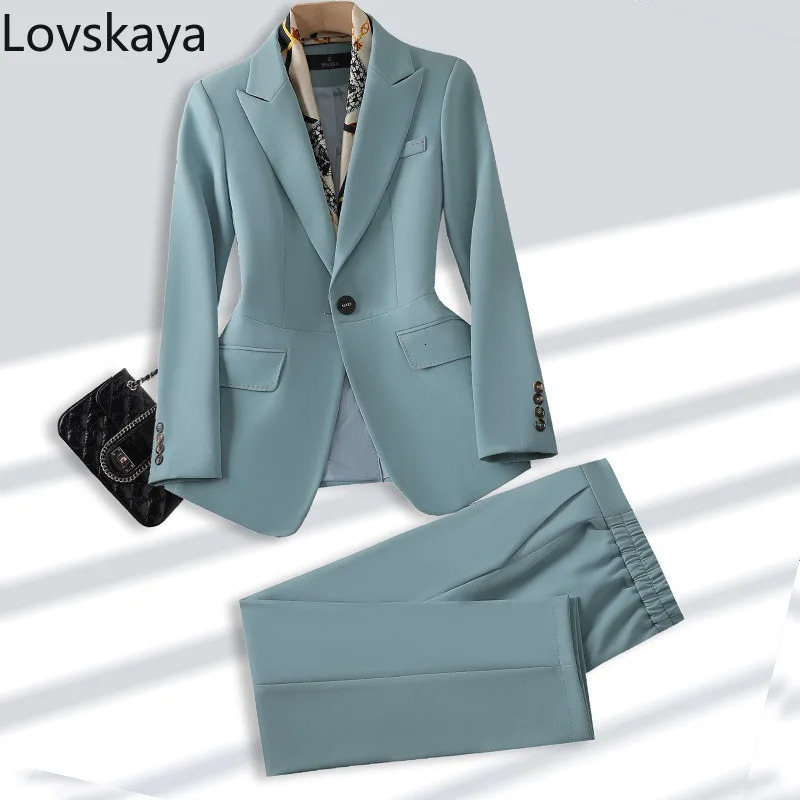 Korean version of womens long sleeved professional formal suit set interview work uniform 250122