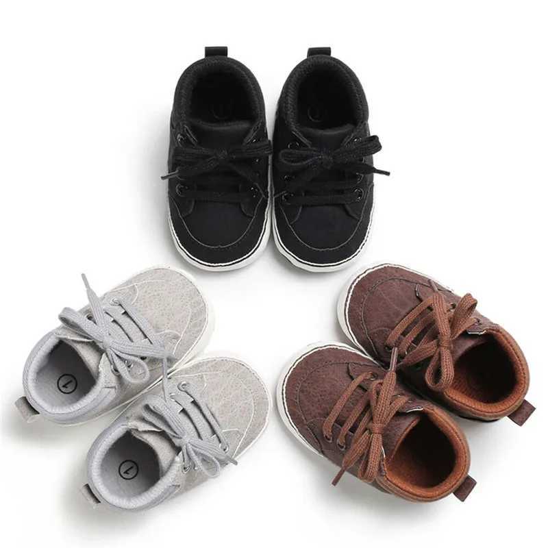 Newborn Baby Boy Girl Soft Sole Crib Shoes Solid Causal Frenulum Anti-slip Sneakers Prewalker Shoes X250129