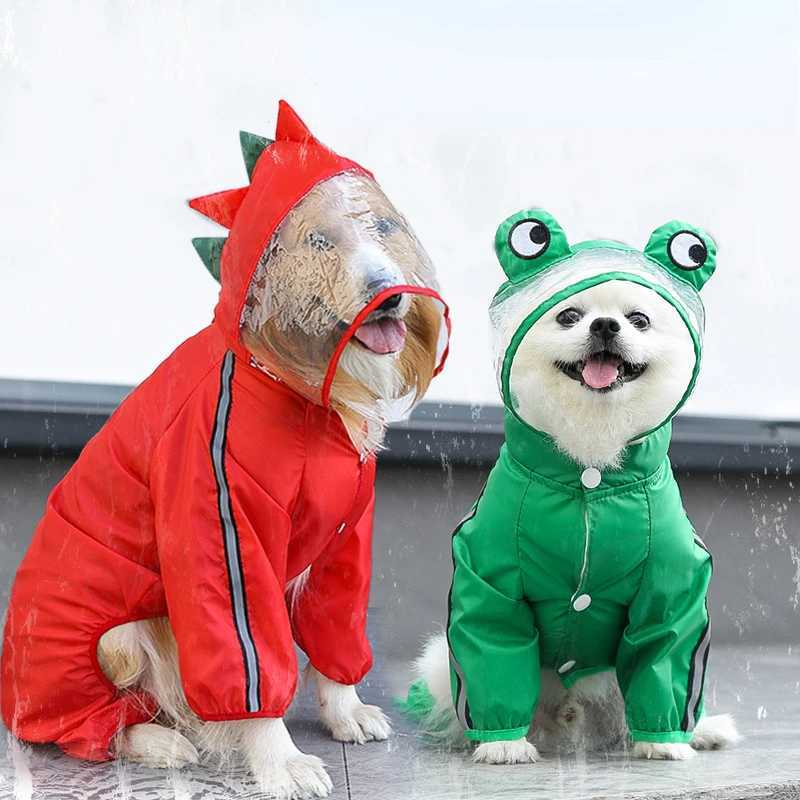 Fashion 3D Dinosaur Frog Style Raincoats Pet Dog Waterproof Clothes for Small Medium Big Dogs Rain Coat Pug Teddy Corgi JacketXJ250121