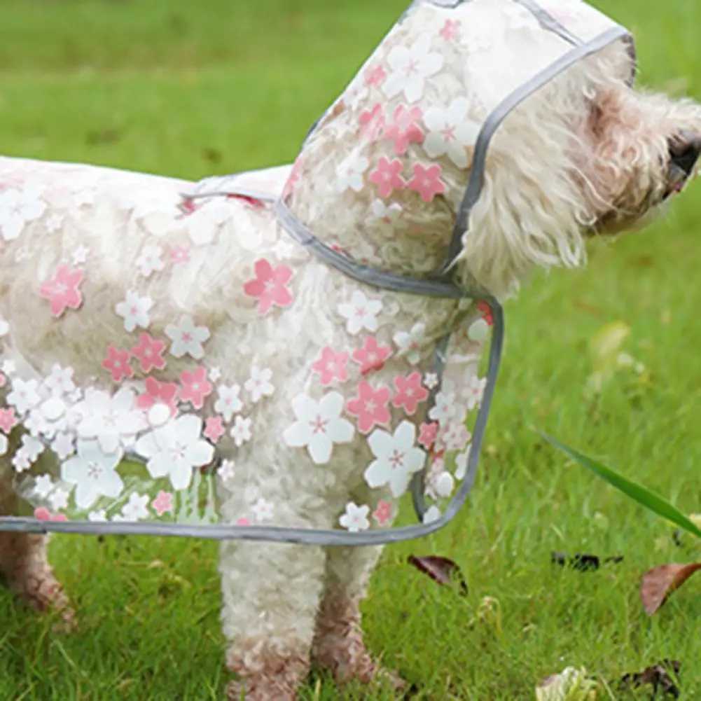 Dog Raincoat Innovative Meticulous Workmanship Pet Raincoat Clear Floral Print Dog Rain Jacket for PuppiesXJ250121