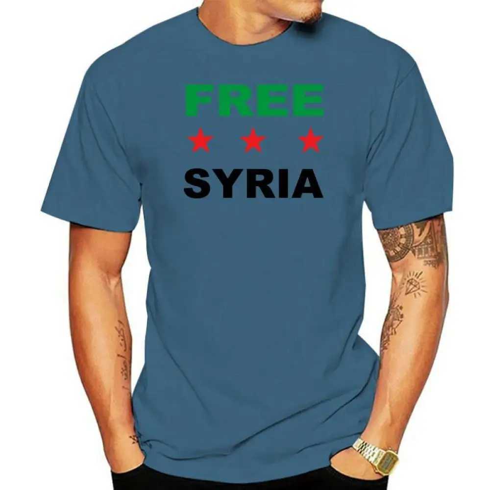 Free Syrian Flag 3D Printed Casual T-shirt Simple Versatile Round Neck T-shirt Mens Loose Cozy Breathable Short Sleeve ClothesXJ250117