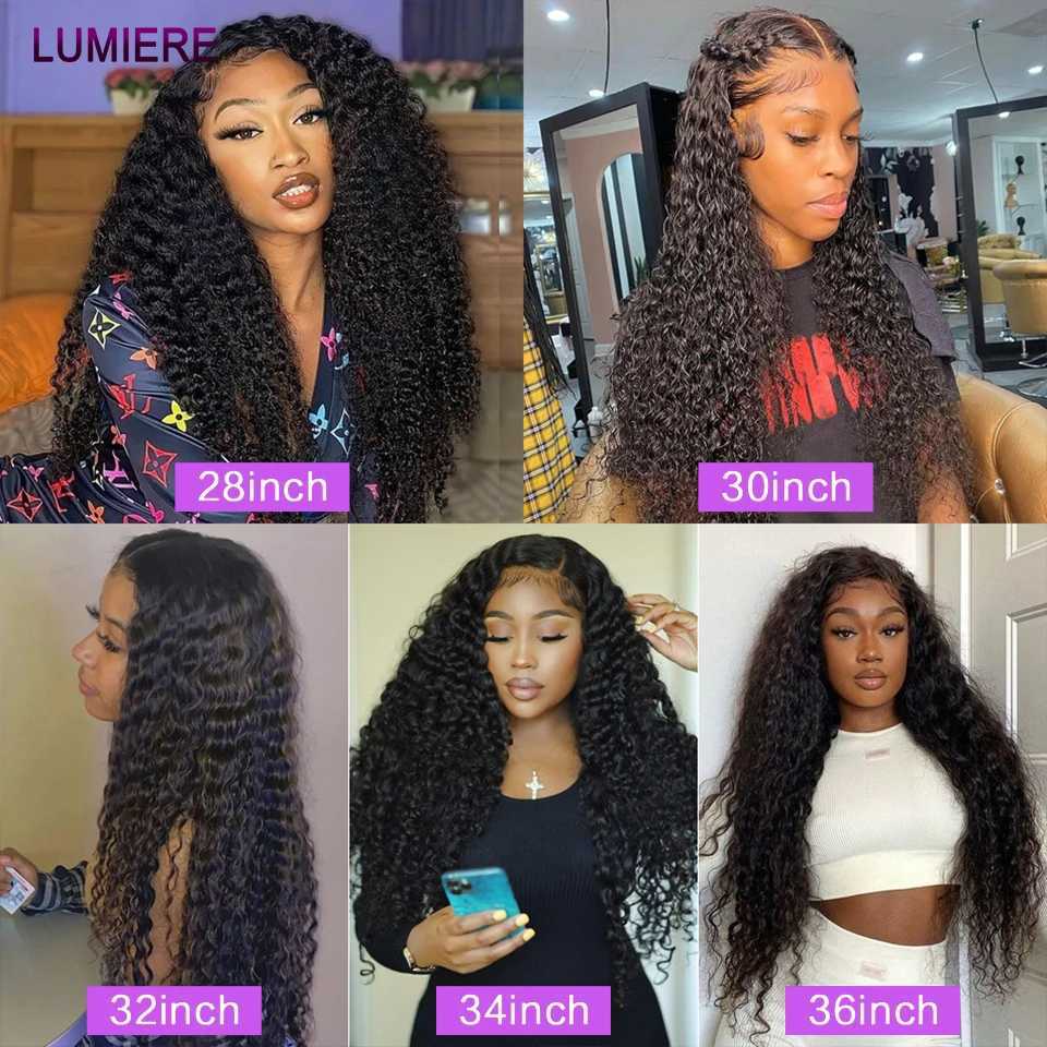 40 Water Wave Raw Virgin Human Hair Bundles With Clo Frontal 5X5 HD 3/4 Bundle With Clo 6x6 HD Lace Clo With BundleXJ250120