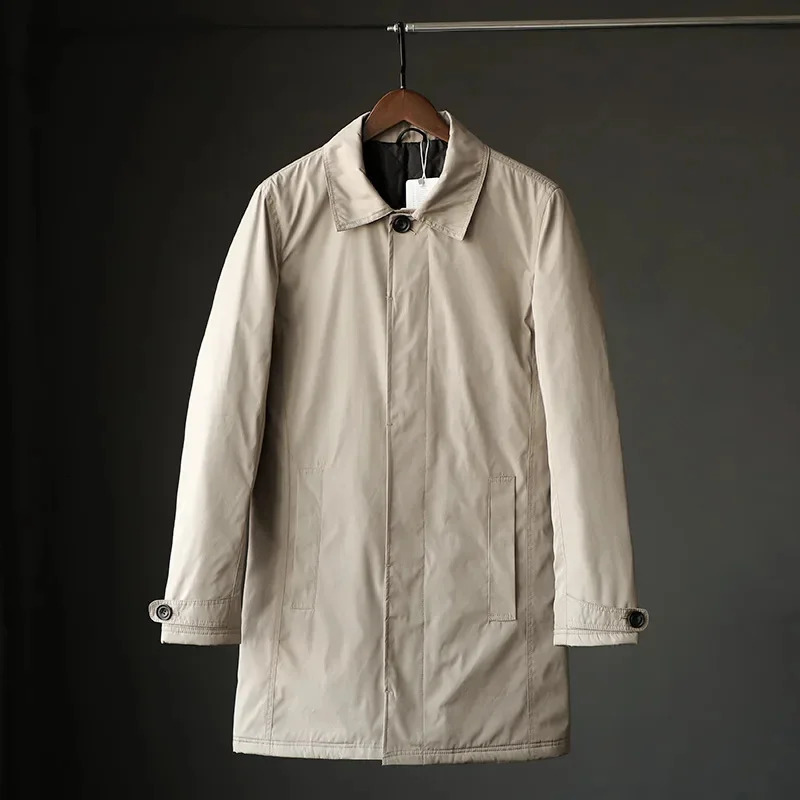 Mens Midlength Windbreaker Waterproof Tearresistant Warm Wind Quilted Outdoor Trekking Tooling Blouse Camp Coat Autumn Parka 250122