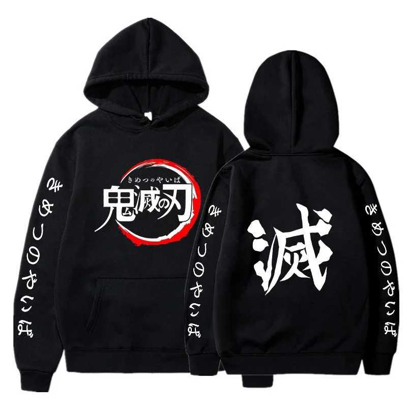 Demon Slayer Hoodies Men Fashion Letter Graphic Printed Sweatshirts Women Casual Harajuku Streetwear Hooded Pullover SudaderasXJ2500118