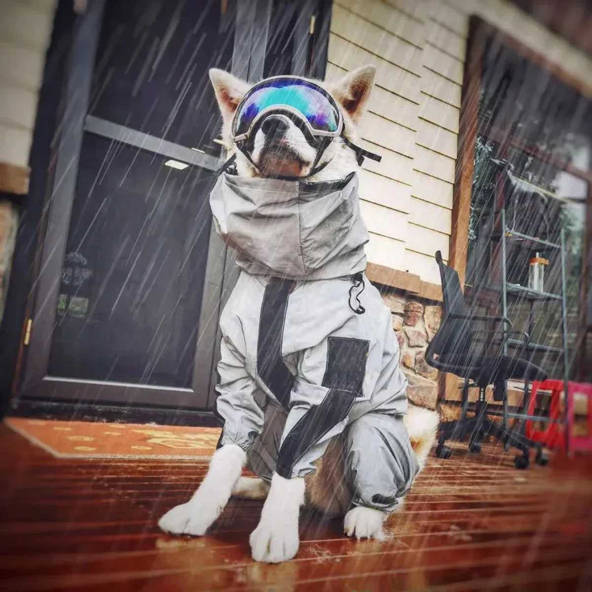 Outdoor Large Dog Raincoat Sunscreen Reflective Jacket Pet Raincoat Hoodie Waterproof Medium Large Dog Clothes Raincoat JumpsuitXJ250121