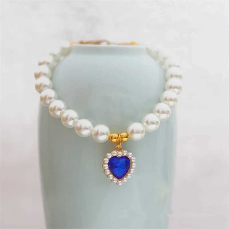Adjustable pet pearl necklace accessory suitable for cat Gotas animal fashion gemstone Sphinx cat collar cat dog Collier chat X250129