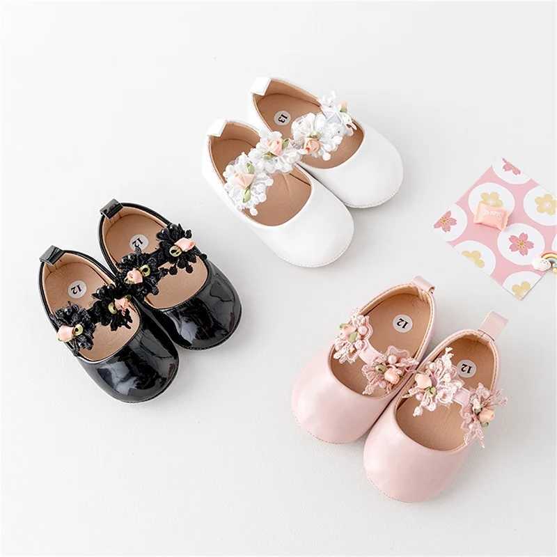 Cute Baby Girl Premium PU Flats Infant Flower First Walker Crib Shoes for Party Festival Baby Shower X250129
