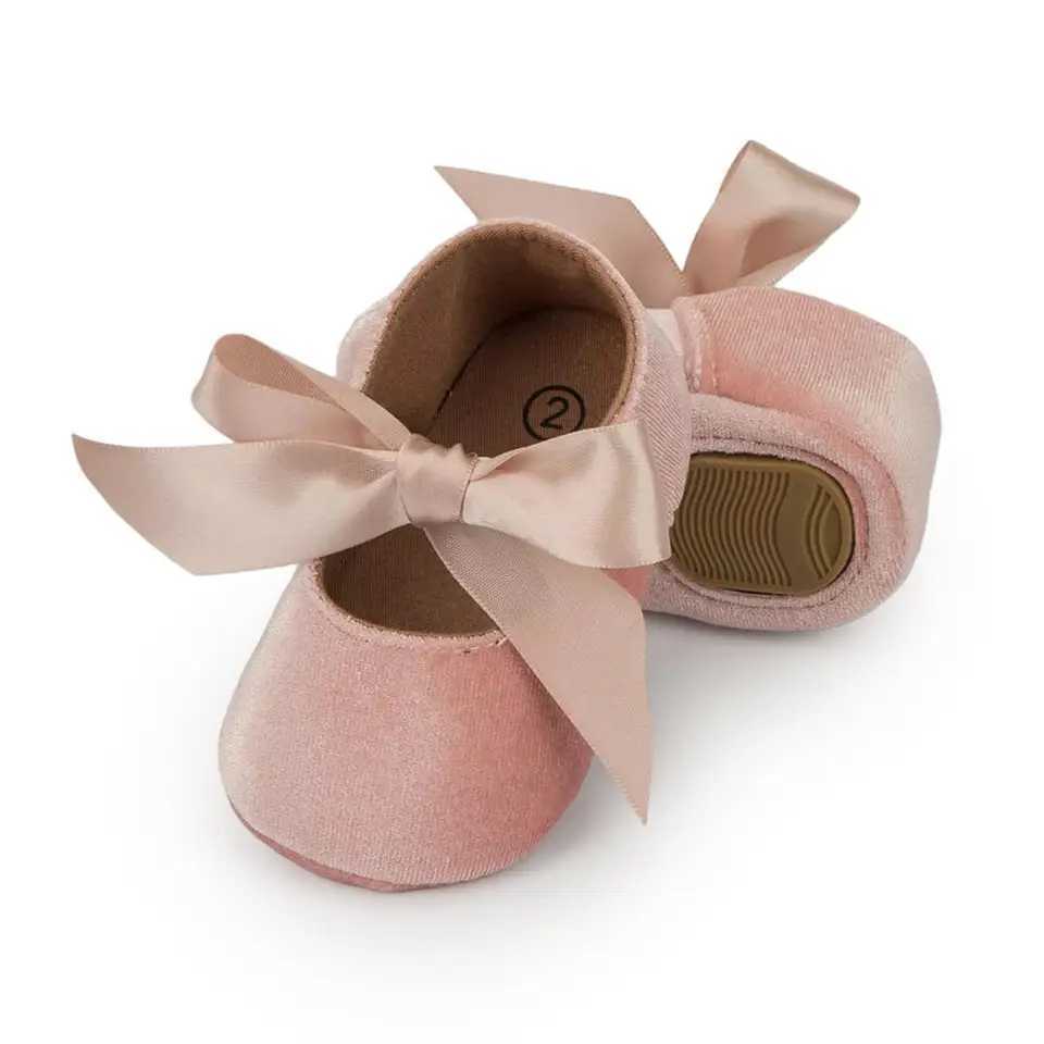 Spring Autumn New Baby Flat Bottom Walking Shoe Fashion Anti-slip Soft Bottom Cute Bow Princess Shoes Female Infant Casual Shoes X250129