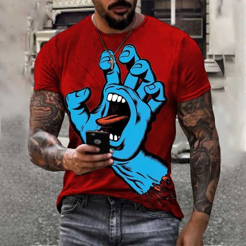 Summer new Fashion short sleeved round neck casual sports street trend mens personalized 3D printed T-shirt mens clothingXJ250117