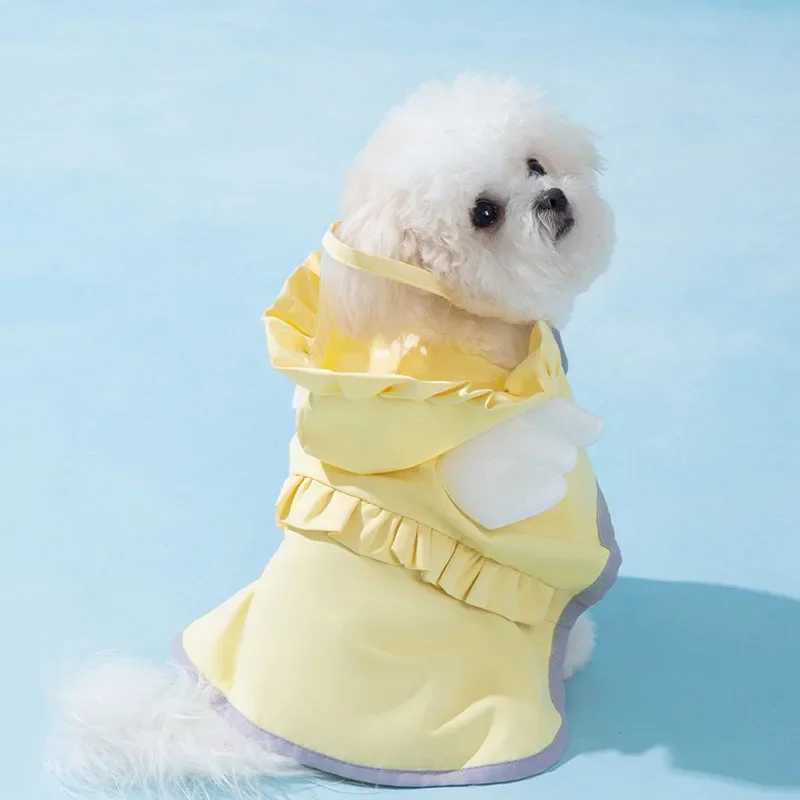 Pet Dog Angel Raincoat Summer Rain Waterproof Dog Clothes Small Dogs Out Cape Style Poncho Supplies Dog Accessories Pet ClothesXJ250121