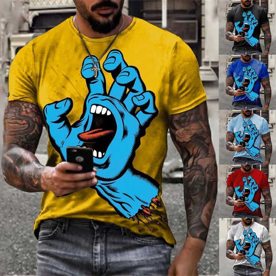 Summer new Fashion short sleeved round neck casual sports street trend mens personalized 3D printed T-shirt mens clothingXJ250117
