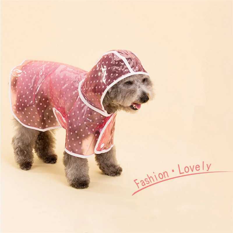 New Cute Dot Design Pet Rainny Clothes Pink Blue Pet Dog Rain Coat Small Dog Rain Jacket Dogs Puppy Raincoat Waterproof S M LXJ250121