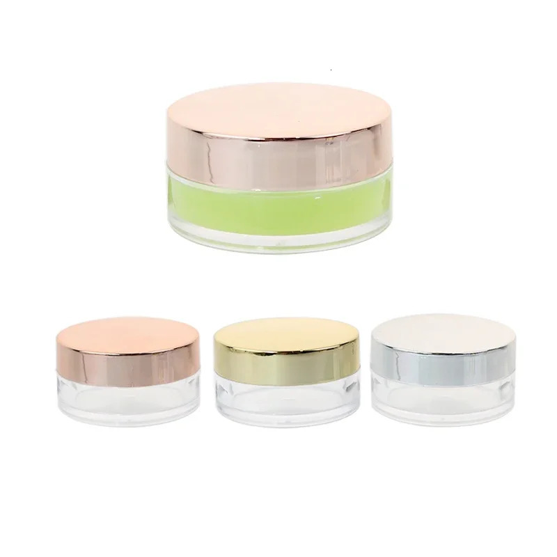 30pcs 10g 10ml Empty Jars Plastic Cosmetic Container Refillable Bottle with Gold Lid for Face Cream Container Makeup Jar Pots 250122