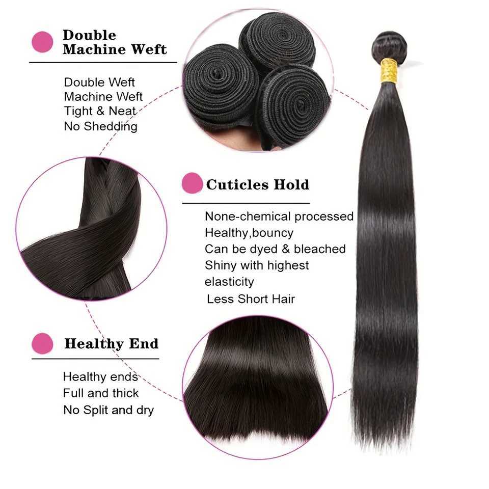YYong Brazilian Straight Hair 4 Bundles With Frontal Remy Human Hair 13x4 Ear to Ear Lace Frontal Clo With BundlesXJ250120