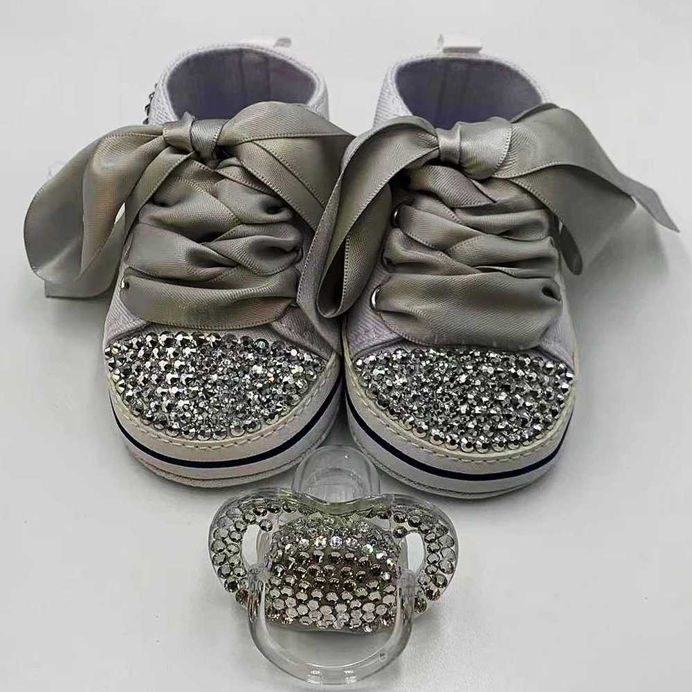 Preschool shoes canvas sports shoes newborn boys and girls rhinestone sparkling diamond baby shoes X250129