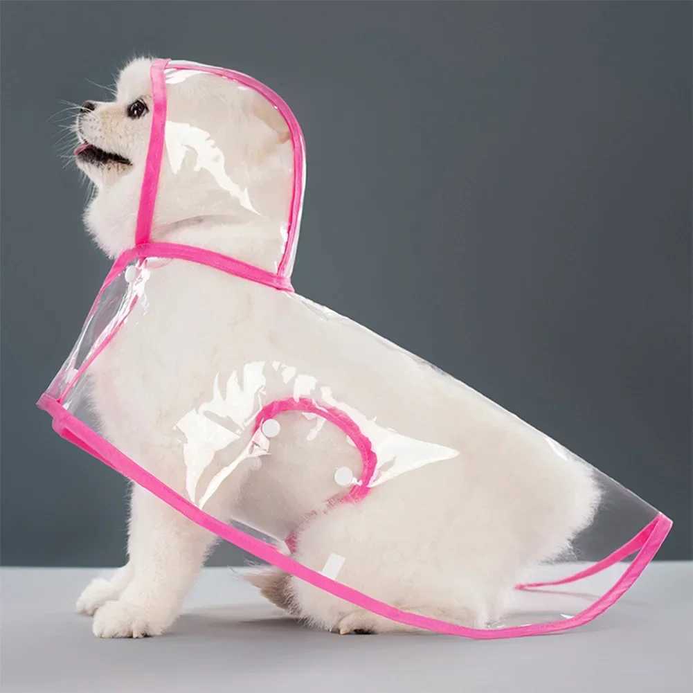 Pet Raincoat Waterproof Pet Clothes Hooded Rain Jacket for Small Medium Cat Dogs Transparent Plastic Puppy Rain Poncho RainwearXJ250121
