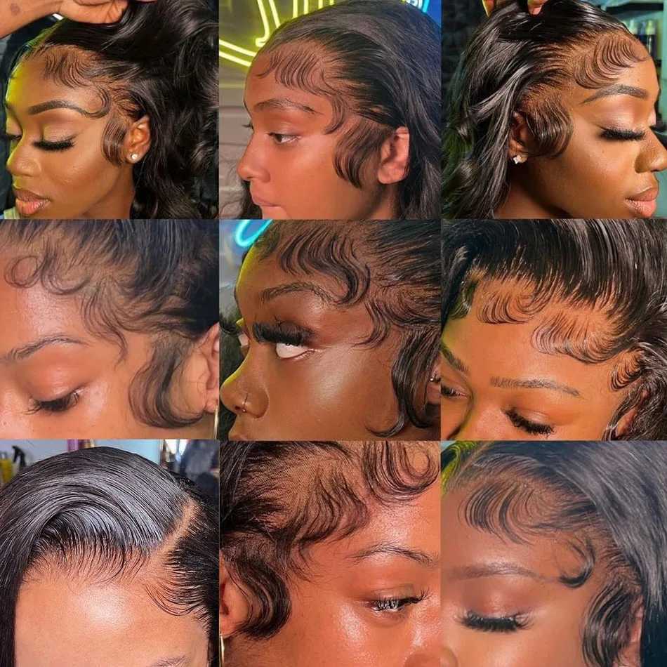 Brazilian Virgin Raw Human Hair Bundles With 4x4 Clo Body Wave 13x4 Frontal Transparent Lace Hair Bundle 3/4 ExtensionsXJ250120