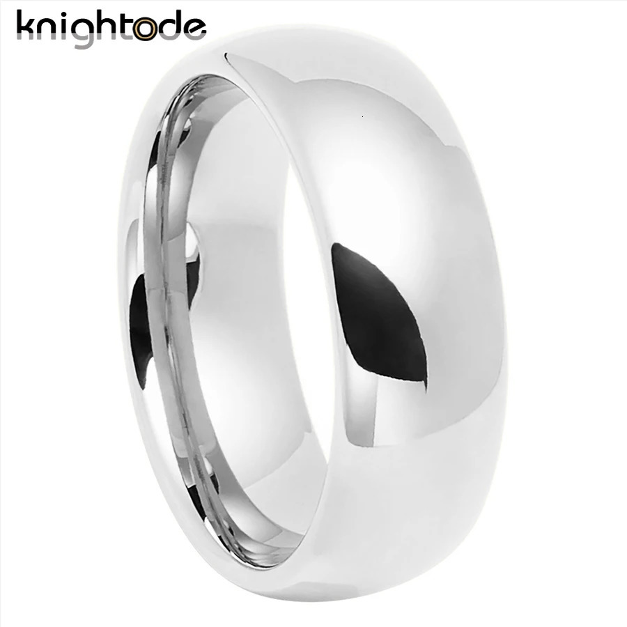White Gold Color Tungsten Carbide Ring Simple Wedding Band Men Women Engagement Anniversary Gift Dome Polished Comfort Fit 250117