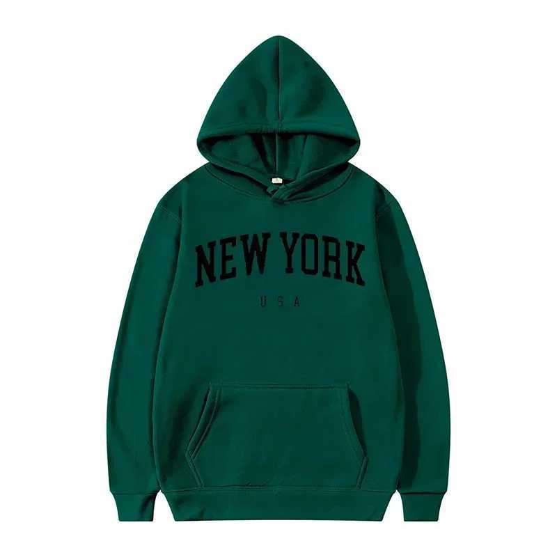 Men Women New York U.S.A City Hoodies Fashion Letter Printed Graphic Sweatshirts Loose Casual Harajuku Hooded Pullover Sportwear X250129