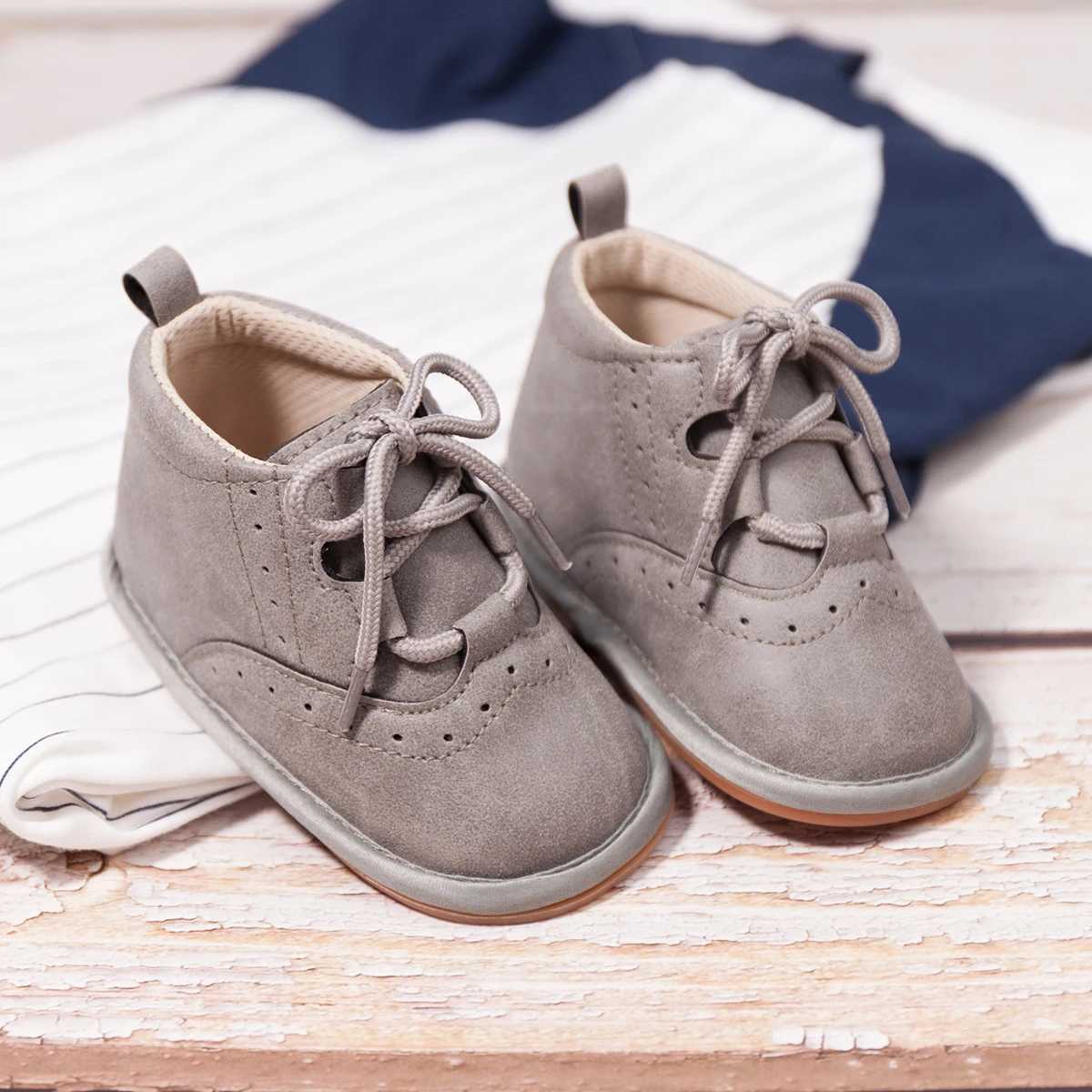 KIDUSN Newborn Baby Boy girl Shoes Crib Toddler Infant Leather Sport Lace-up Soft Sole Anti-slip First Walker High Boots 0-18M X250129