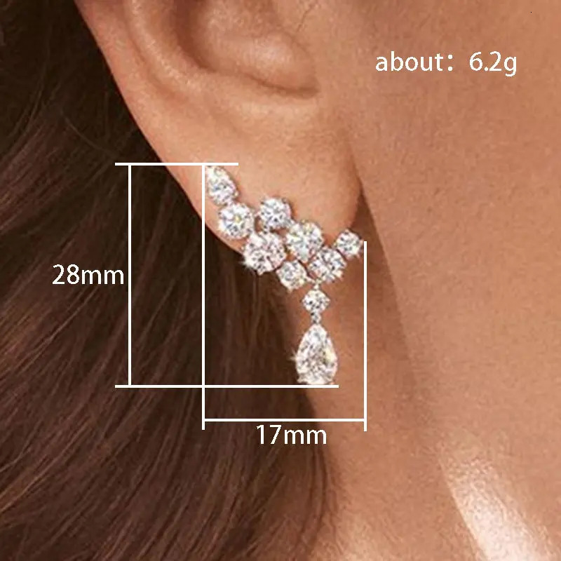 CAOSHI Graceful Pendant Earrings for Women Fashion Lady Wedding Ceremony Accessories with Zirconia Chic Jewelry 250120