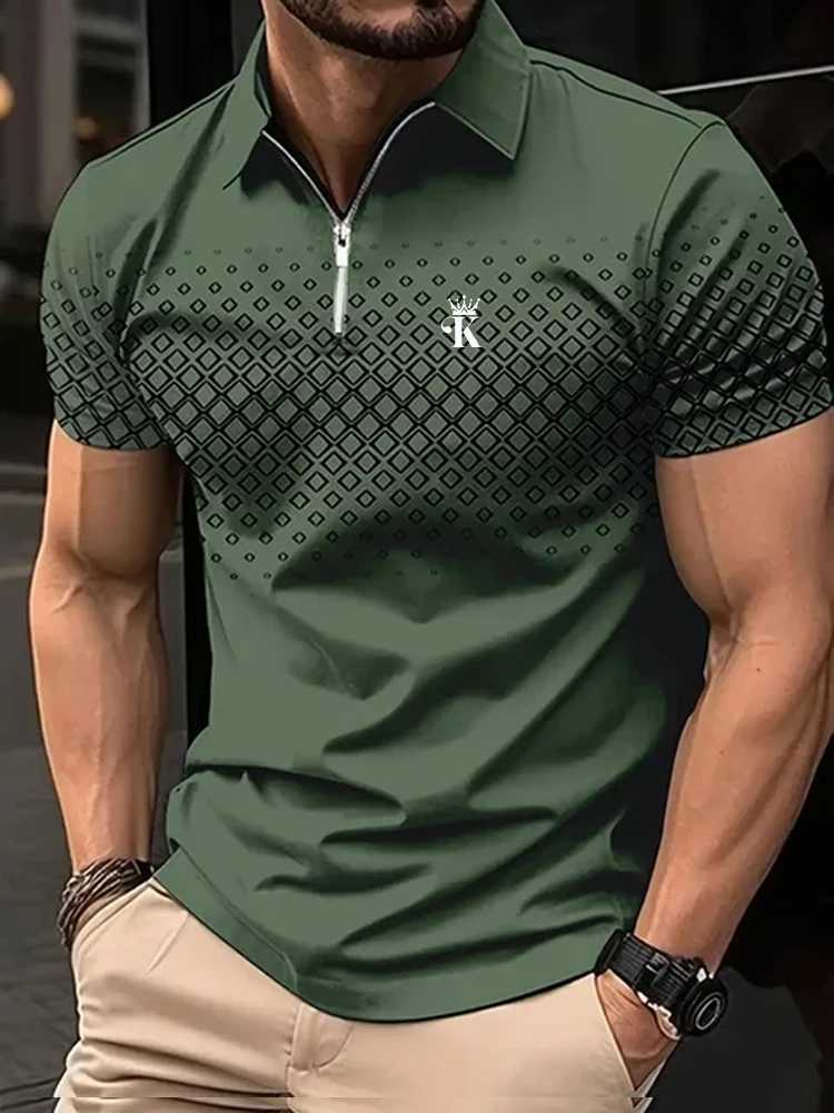 Business Mens Golf Polo Short Sleeve Polo Shirt Outdoor Casual Daily Streetwear Summer 3D Print Micro-elastic PolyesterXJ250117