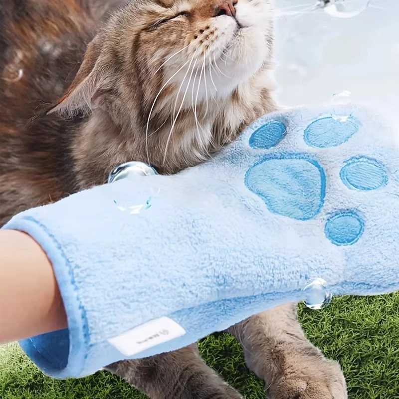 1/2Pcs Pet Bath Gloves Microfiber Quick Drying Dog Cat Bathing Towel Soft Double Sided Puppy Kitten Grooming Gloves Pet Supplies M250118