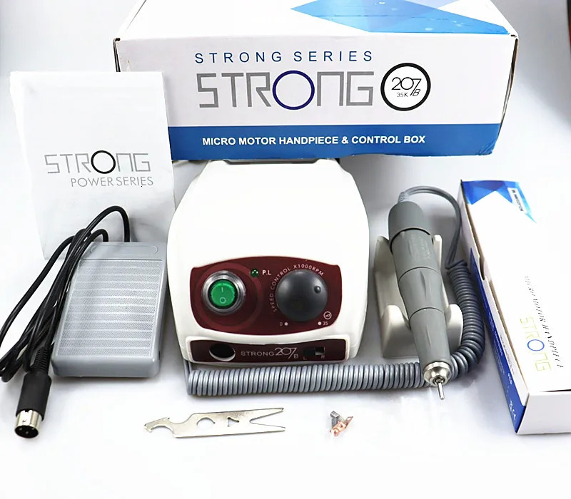 STRONG 210/207B 65w 50000RPM Nail drill STRONG PRO 105LN Manicure machine For polishing nail pedicure Nail Art drill machine 250117bj - view 4