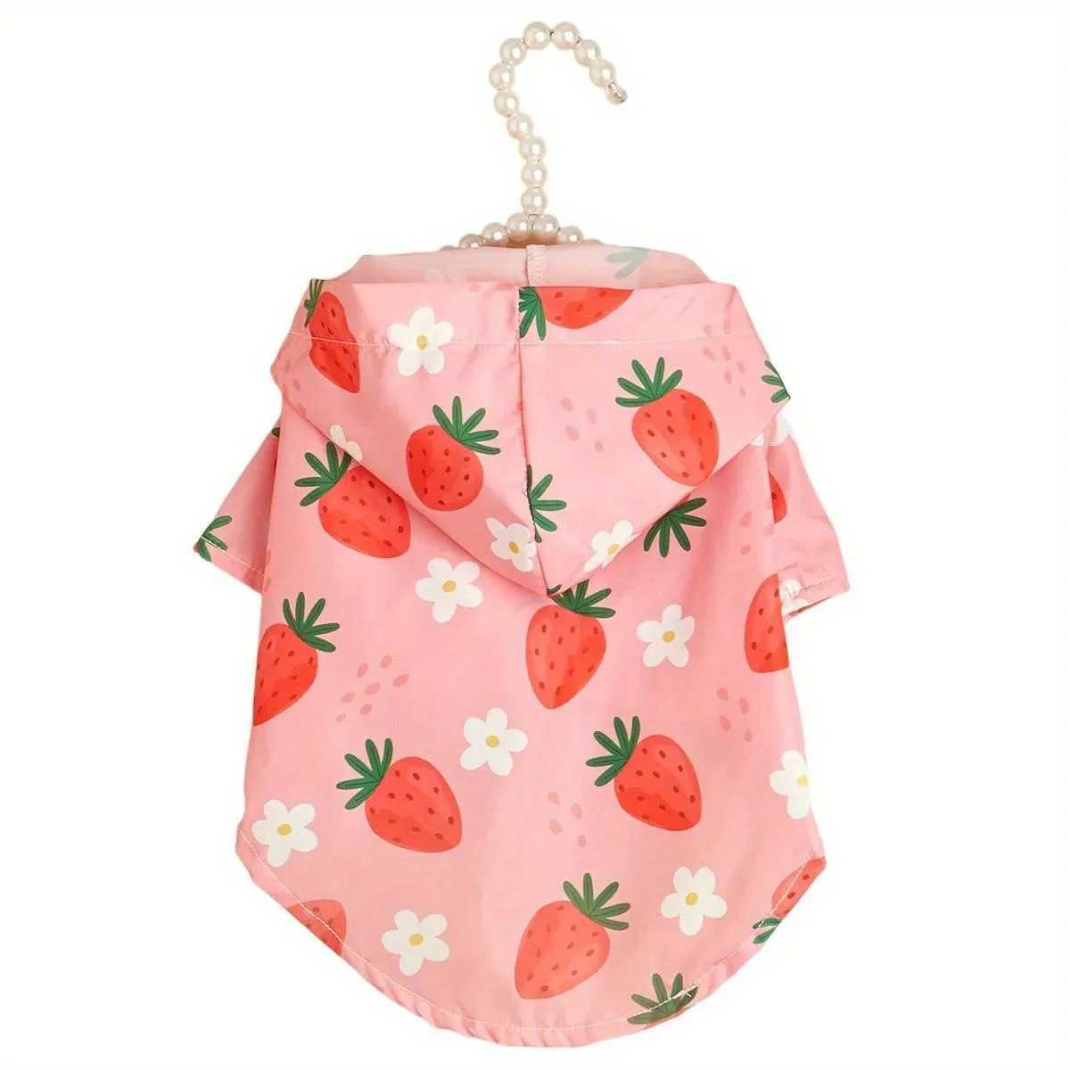 Rainy Day Must-have Stylish Strawberry Dog Raincoat for Your Stylish Furry Friend Dog Outfit Dog RaincoatXJ250121
