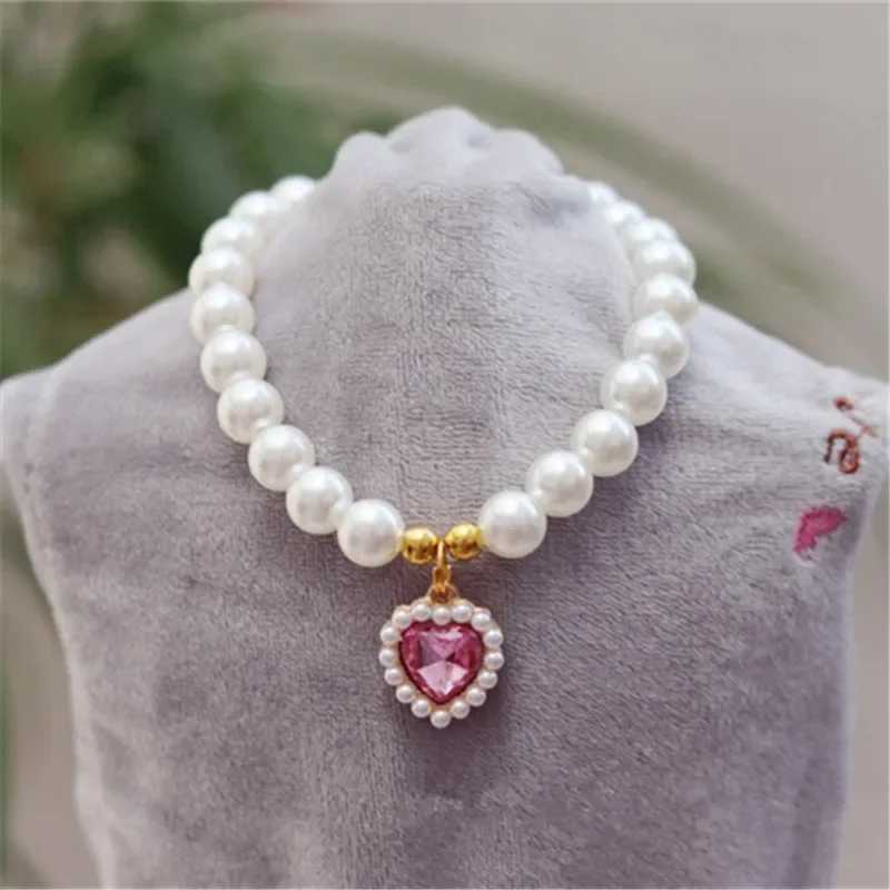 Adjustable pet pearl necklace accessory suitable for cat Gotas animal fashion gemstone Sphinx cat collar cat dog Collier chat X250129