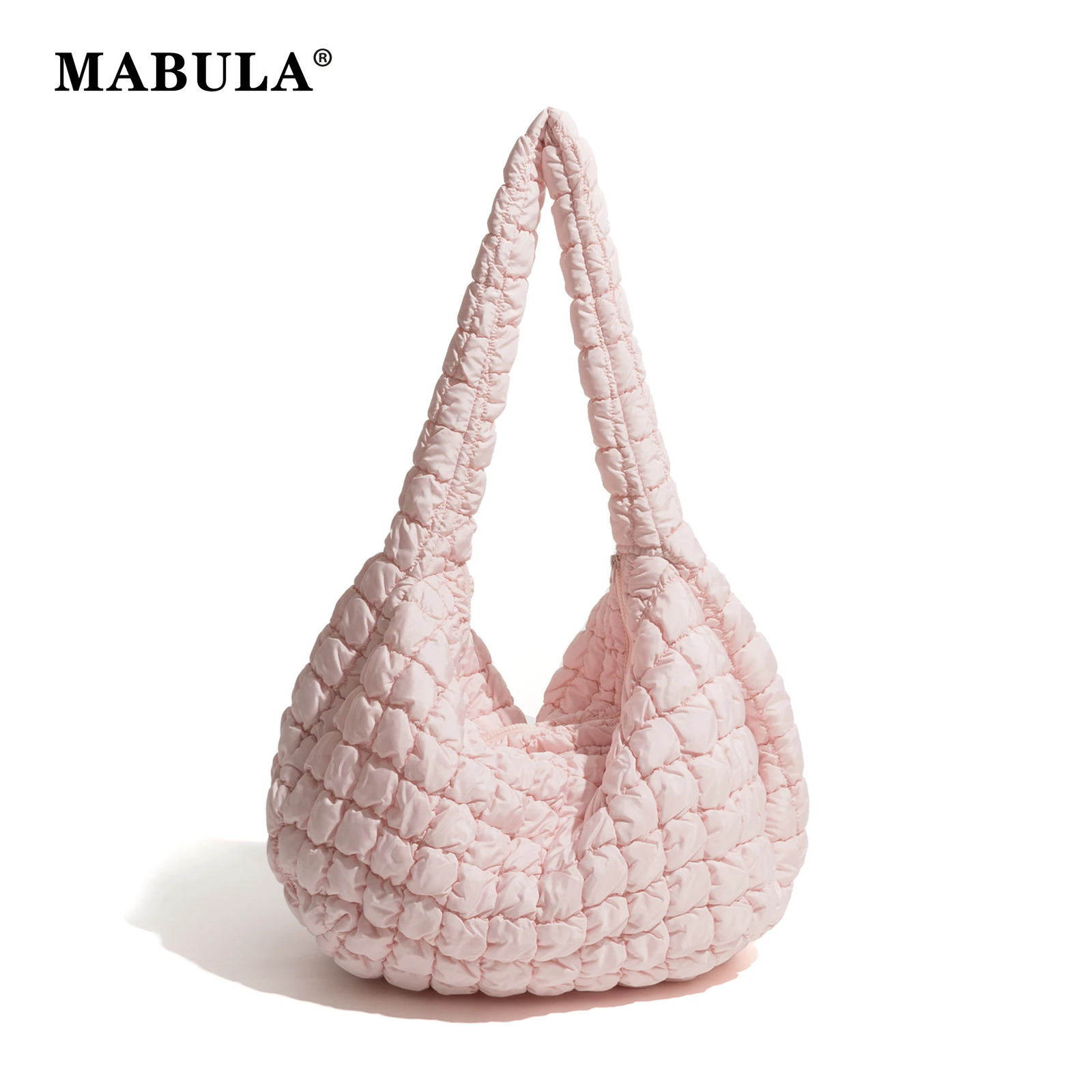 MABULA Girls Big Crossbody Quilted Puffer Bag korean Solid Cotton Padded Sling Hobo Purse Simple Shoulder Handbag 250113