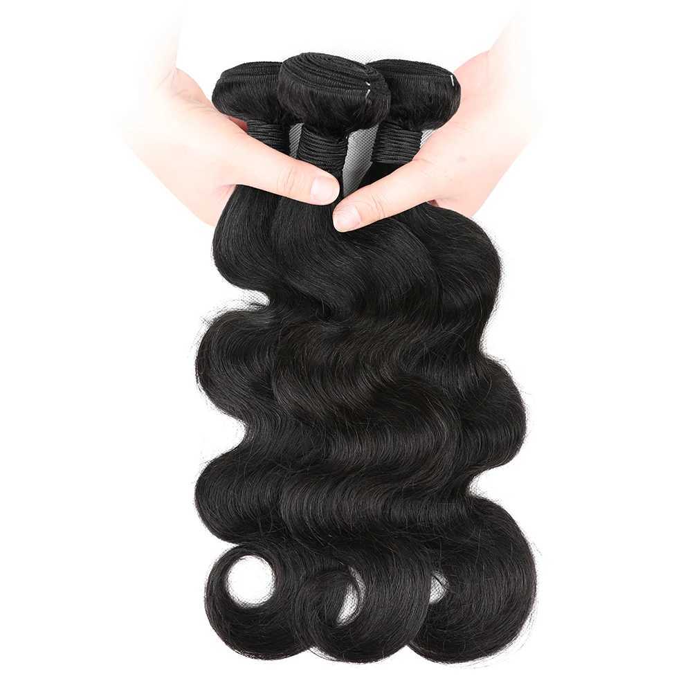 Aircabin Body Wave Bundles With Clo Remy Human Hair Weave Bundles 100% Real Hair Extension 3/4 Bundles With 4x4 Lace CloXJ250120