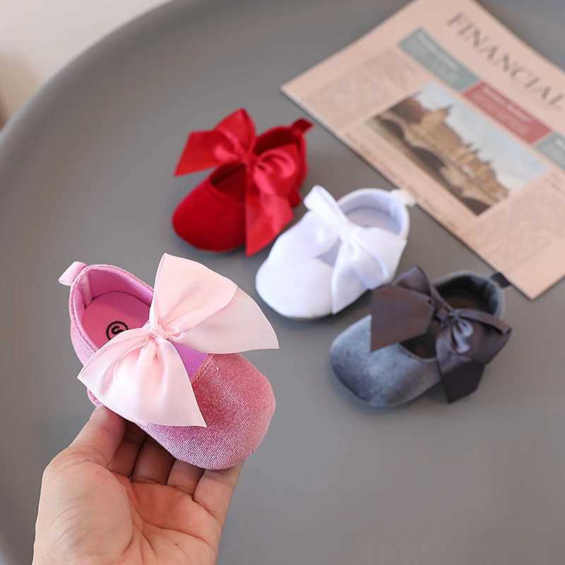 Baby suede bow solid color soft and comfortable 0-18 months baby casual shoes for toddlers X250129