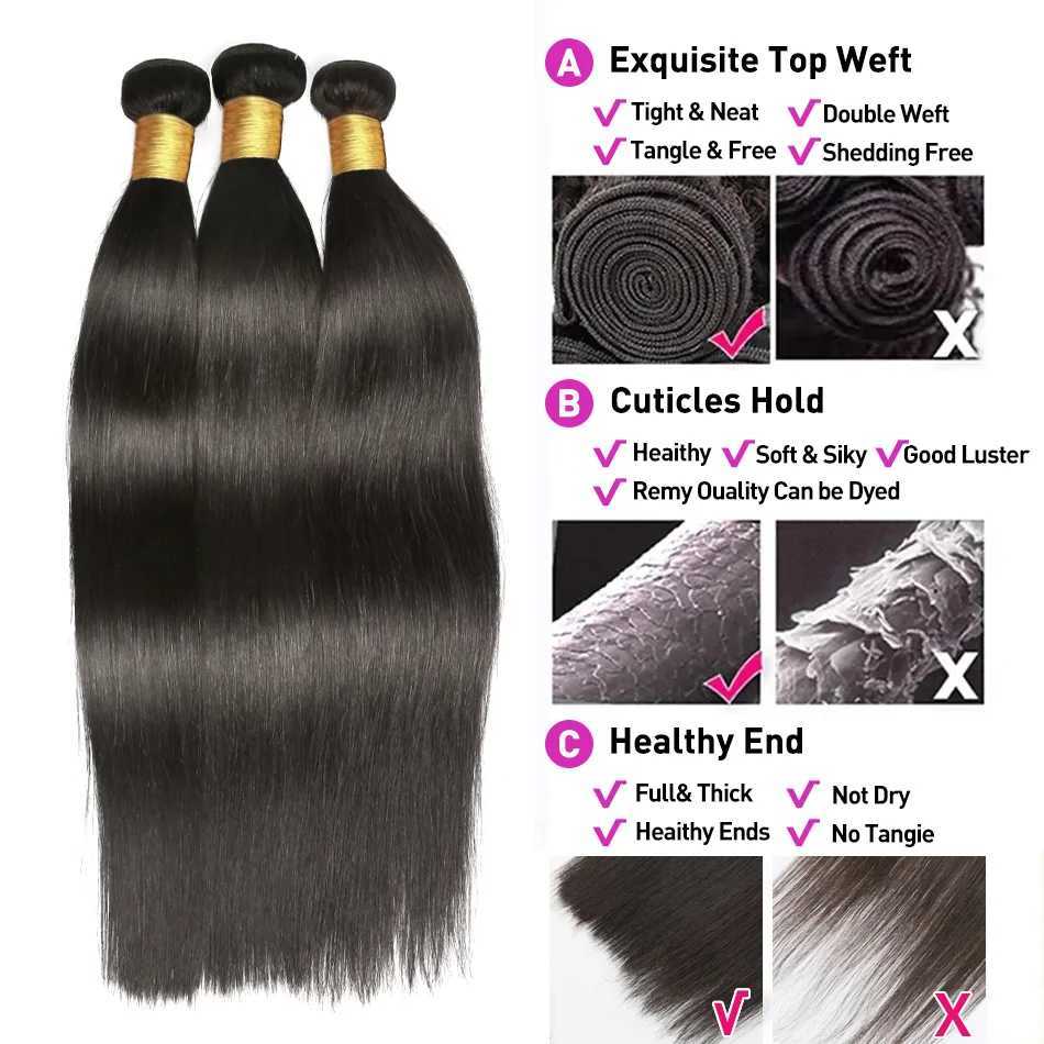12A 30 32 Inch Straight Human Hair Bundles With 13x4 Frontal 100% Raw Indian Hair 4x4 Lace Clo Bundle Deal Human Hair WeavesXJ250120