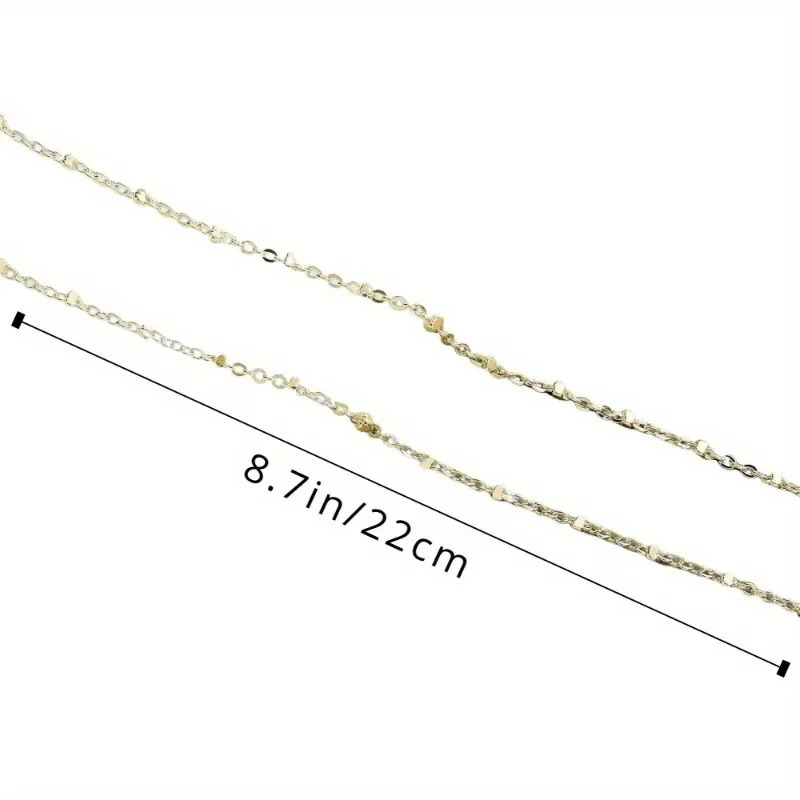Womens Anklet 14K gold-plated womens Anklet waterproof Cuban chain bead Anklet bracelet womens gift 250110