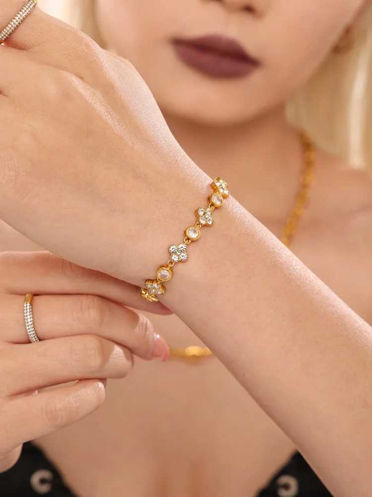 Stainless Steel Chain Bracelets For Wen 18k Gold Plated With Shiny Zircon Wens Wrist Chains Bracelet Luxury Wan Jewelry X250129