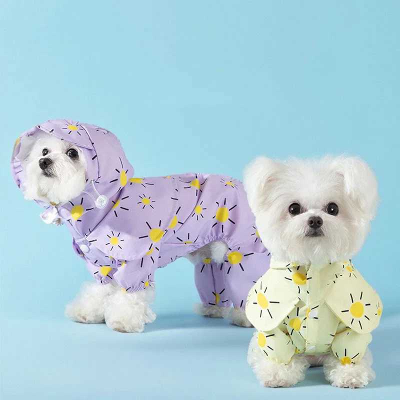 Waterproof Pet Hooded Rain Poncho Pet Puppy Dog Raincoat Colourful Sun Poncho Model Outdoor Walking Dog Rainy ShenqiXJ250121