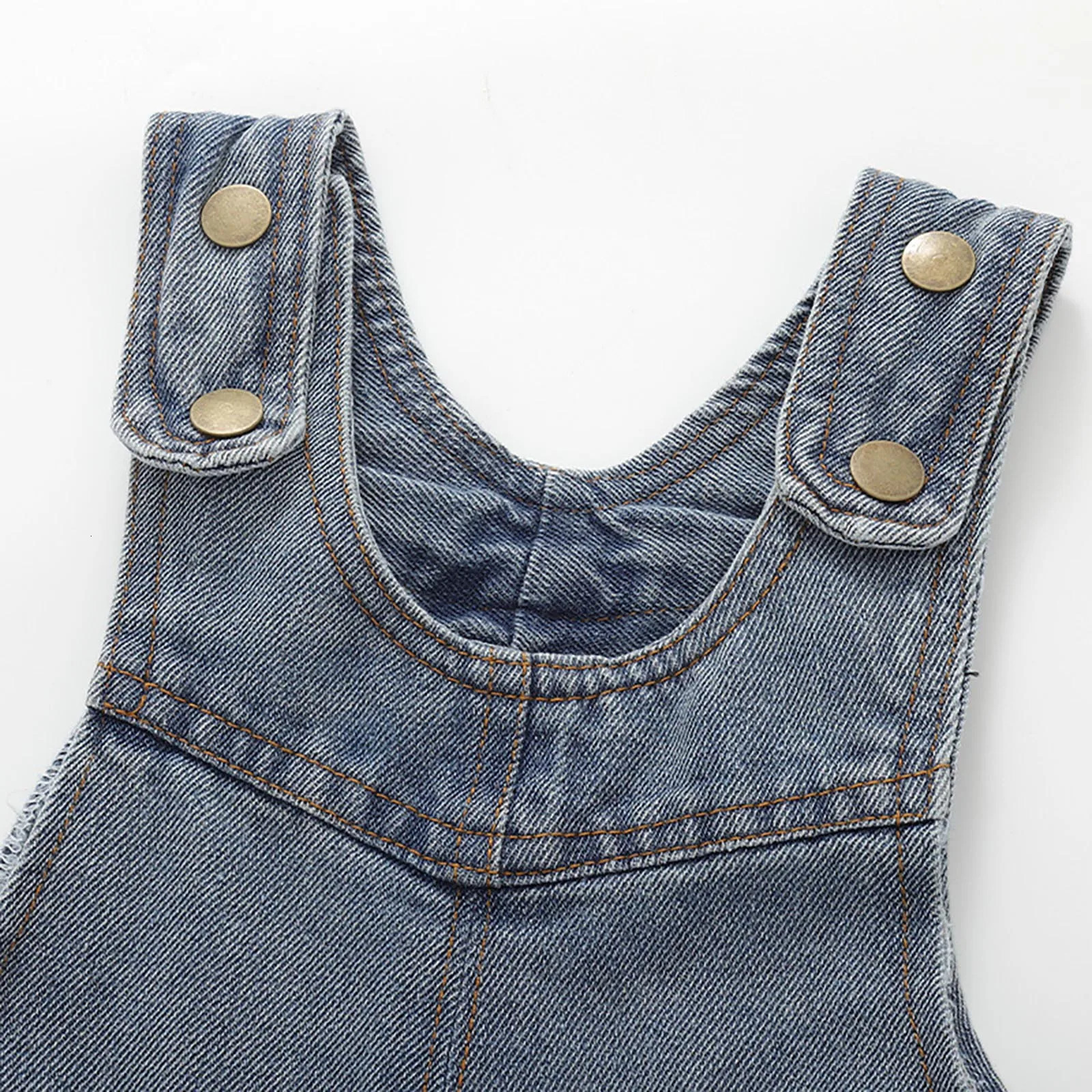 Toddler Baby Boys Girls Denim Romper Overalls Kids Summer Clothes Sleeveless Button Closure Jumpsuit Loose Bodysuit Casual Wear 250117