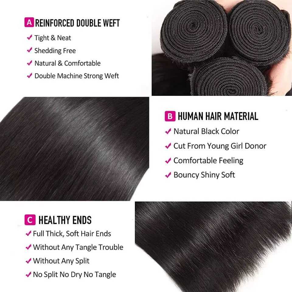 32 Inch Vietnamese Bone Straight Bundles With 13X4 Frontal 100% Raw Human Hair Weaving 3 4 Bundle Deals Natural Bundle ExtensionXJ250120